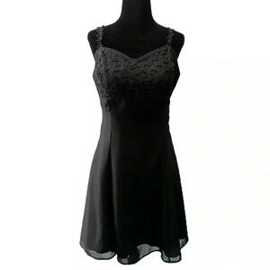 Dramatix Fit & Flare Babydoll Dress A-Line Sweetheart Mini Black Size Medium